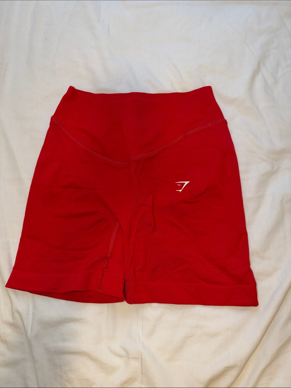 Gymshark Red High-Waist Bike Shorts